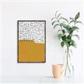 Picture of Mid Century Abstract Yellow _GroupedProduct_Rectangle_Portrait_Canvas_Framed_