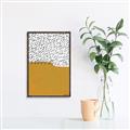 Picture of Mid Century Abstract Yellow _GroupedProduct_Rectangle_Portrait_Canvas_Framed_