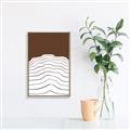 Picture of Mid Century Abstract Brown _GroupedProduct_Rectangle_Portrait_Canvas_Framed_
