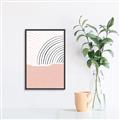 Picture of Mid Century Abstract Pink _GroupedProduct_Rectangle_Portrait_Canvas_Framed_
