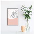 Picture of Mid Century Abstract Pink _GroupedProduct_Rectangle_Portrait_Canvas_Framed_