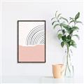 Picture of Mid Century Abstract Pink _GroupedProduct_Rectangle_Portrait_Canvas_Framed_