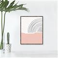 Picture of Mid Century Abstract Pink _GroupedProduct_Rectangle_Portrait_Canvas_Framed_