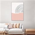 Picture of Mid Century Abstract Pink _GroupedProduct_Rectangle_Portrait_Canvas_Framed_