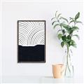 Picture of Mid Century Abstract Blue  _GroupedProduct_Rectangle_Portrait_Canvas_Framed_