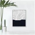 Picture of Mid Century Abstract Blue  _GroupedProduct_Rectangle_Portrait_Canvas_Framed_