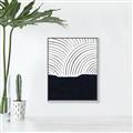 Picture of Mid Century Abstract Blue  _GroupedProduct_Rectangle_Portrait_Canvas_Framed_