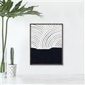 Picture of Mid Century Abstract Blue  _GroupedProduct_Rectangle_Portrait_Canvas_Framed_