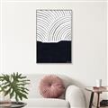 Picture of Mid Century Abstract Blue  _GroupedProduct_Rectangle_Portrait_Canvas_Framed_