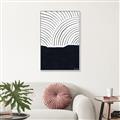 Picture of Mid Century Abstract Blue  _GroupedProduct_Rectangle_Portrait_Canvas_Framed_