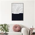 Picture of Mid Century Abstract Blue  _GroupedProduct_Rectangle_Portrait_Canvas_Framed_