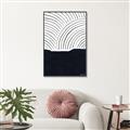 Picture of Mid Century Abstract Blue  _GroupedProduct_Rectangle_Portrait_Canvas_Framed_