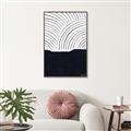 Picture of Mid Century Abstract Blue  _GroupedProduct_Rectangle_Portrait_Canvas_Framed_