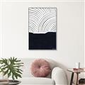 Picture of Mid Century Abstract Blue  _GroupedProduct_Rectangle_Portrait_Canvas_Framed_