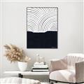 Picture of Mid Century Abstract Blue  _GroupedProduct_Rectangle_Portrait_Canvas_Framed_