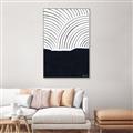 Picture of Mid Century Abstract Blue  _GroupedProduct_Rectangle_Portrait_Canvas_Framed_