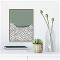 Picture of Mid Century Abstract Green  _GroupedProduct_Rectangle_Portrait_Canvas_Framed_