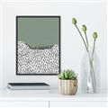 Picture of Mid Century Abstract Green  _GroupedProduct_Rectangle_Portrait_Canvas_Framed_
