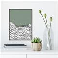 Picture of Mid Century Abstract Green  _GroupedProduct_Rectangle_Portrait_Canvas_Framed_