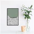 Picture of Mid Century Abstract Green  _GroupedProduct_Rectangle_Portrait_Canvas_Framed_