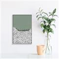 Picture of Mid Century Abstract Green  _GroupedProduct_Rectangle_Portrait_Canvas_Framed_