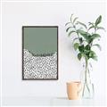 Picture of Mid Century Abstract Green  _GroupedProduct_Rectangle_Portrait_Canvas_Framed_
