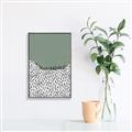 Picture of Mid Century Abstract Green  _GroupedProduct_Rectangle_Portrait_Canvas_Framed_