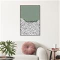Picture of Mid Century Abstract Green  _GroupedProduct_Rectangle_Portrait_Canvas_Framed_