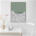 Picture of Mid Century Abstract Green  _GroupedProduct_Rectangle_Portrait_Canvas_Framed_