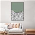 Picture of Mid Century Abstract Green  _GroupedProduct_Rectangle_Portrait_Canvas_Framed_