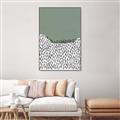 Picture of Mid Century Abstract Green  _GroupedProduct_Rectangle_Portrait_Canvas_Framed_