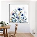 Picture of Ink Blue Flowers I  _GroupedProduct_Square_Canvas_Framed_