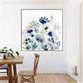 Picture of Ink Blue Flowers I  _GroupedProduct_Square_Canvas_Framed_