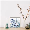 Picture of Ink Blue Flowers II  _GroupedProduct_Square_Canvas_Framed_