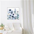 Picture of Ink Blue Flowers II  _GroupedProduct_Square_Canvas_Framed_