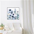 Picture of Ink Blue Flowers II  _GroupedProduct_Square_Canvas_Framed_