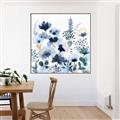 Picture of Ink Blue Flowers II  _GroupedProduct_Square_Canvas_Framed_