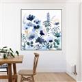 Picture of Ink Blue Flowers II  _GroupedProduct_Square_Canvas_Framed_