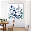 Picture of Ink Blue Flowers II  _GroupedProduct_Square_Canvas_Framed_
