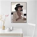 Picture of Café Girl _GroupedProduct_Rectangle_Portrait_Canvas_Framed_