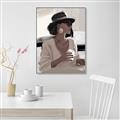 Picture of Café Girl _GroupedProduct_Rectangle_Portrait_Canvas_Framed_