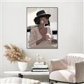 Picture of Café Girl _GroupedProduct_Rectangle_Portrait_Canvas_Framed_