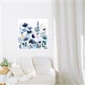 Picture of Ink Blue Flowers II  _GroupedProduct_Square_Unframed_Print_Only_