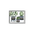 Picture of Plants in Grey vases _GroupedProduct_Rectangle_Landscape_Canvas_Framed_