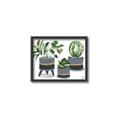 Picture of Plants in Grey vases _GroupedProduct_Rectangle_Landscape_Canvas_Framed_