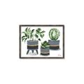 Picture of Plants in Grey vases _GroupedProduct_Rectangle_Landscape_Canvas_Framed_