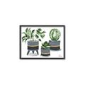 Picture of Plants in Grey vases _GroupedProduct_Rectangle_Landscape_Canvas_Framed_