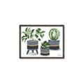 Picture of Plants in Grey vases _GroupedProduct_Rectangle_Landscape_Canvas_Framed_