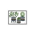 Picture of Plants in Grey vases _GroupedProduct_Rectangle_Landscape_Canvas_Framed_
