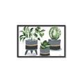 Picture of Plants in Grey vases _GroupedProduct_Rectangle_Landscape_Canvas_Framed_
